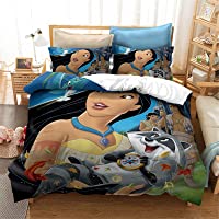 SMNVCKJ Disney Princesas Ropa de cama 3D impresión digital microfibra dibujos animados cubierta Bella Cenicienta…